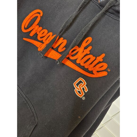 Oregon State Hoodie XL Beavers Black Burnout Embroidered Sweatshirt Cabincore - Picture 2 of 6